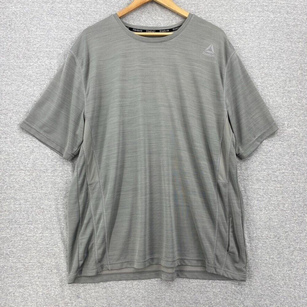 Reebok Shirt Mens Extra Extra Large Gray Short Sleeve Activewear Pocket Workout